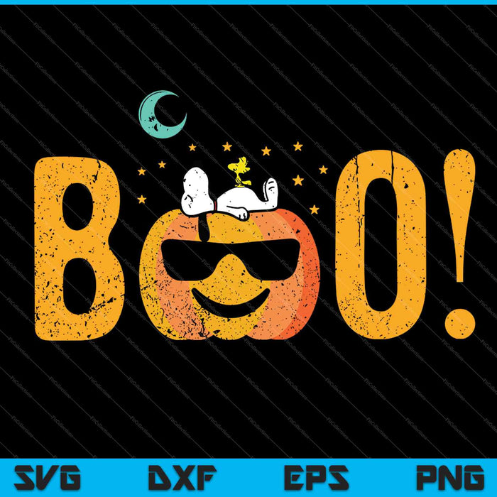 Pinda's Halloween Boo Pompoen SVG PNG Snijden afdrukbare bestanden