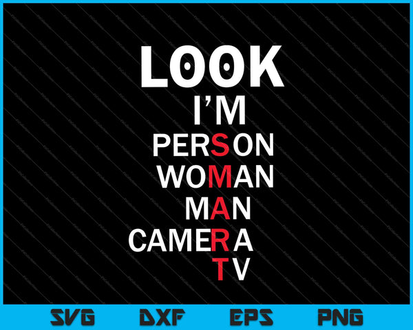 Person Woman Man Camera TV Political Dump Trump 2020 SVG PNG Printable Files