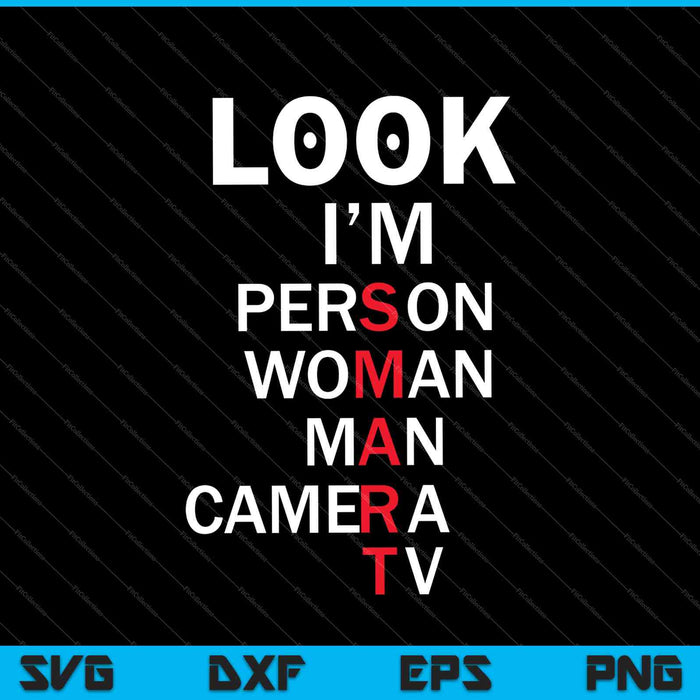 Person Woman Man Camera TV Political Dump Trump 2020 SVG PNG Printable Files