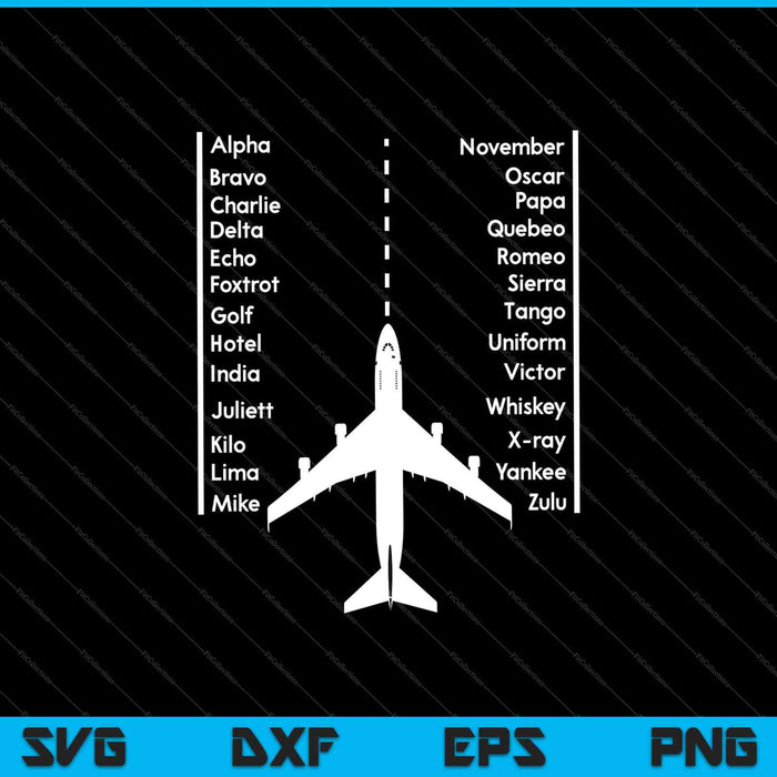 Phonetica Alphabet - Pilot & Aviation Airplane SVG PNG Cutting Printable Files