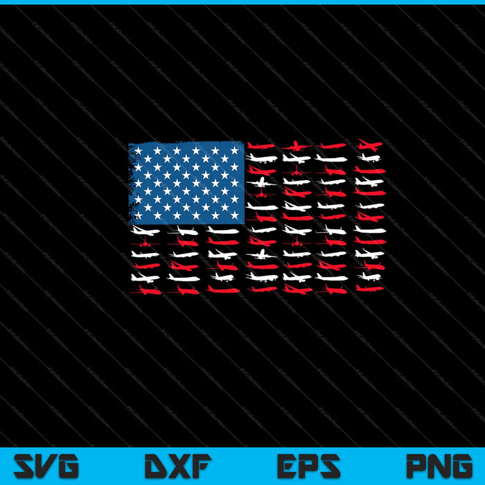 Pilot Airplane American Flag Svg Cutting Printable Files