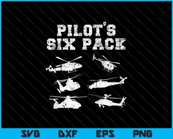 Six Pack del piloto SVG PNG cortando archivos imprimibles