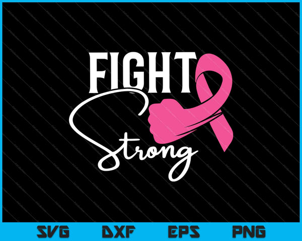 Lucha contra el cáncer de mama rosa fuerte SVG PNG cortando archivos imprimibles
