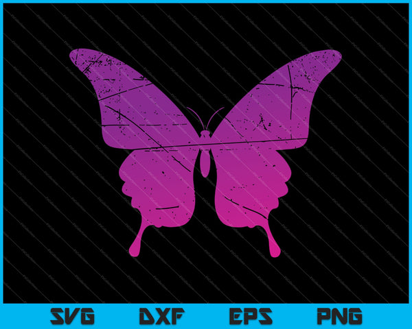 Pink and Black Butterfly SVG PNG Cutting Printable Files