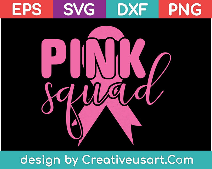 Pink Squad SVG PNG cortando archivos imprimibles