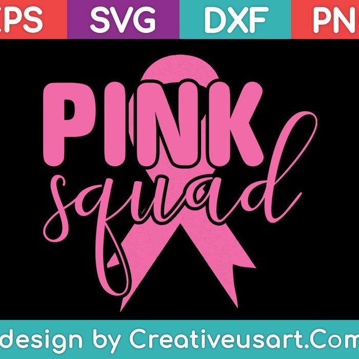 Pink Squad SVG PNG cortando archivos imprimibles