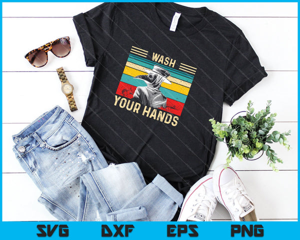 Plague Doctor Wash Your Hands SVG PNG Cutting Printable Files - on a t-shirt
