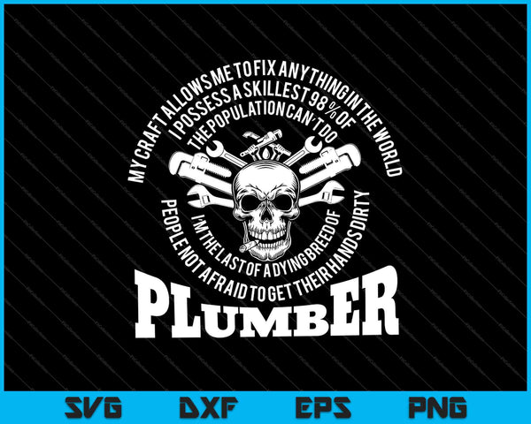 Plumbing Workers Cool Vintage Skull Plumber SVG PNG Cutting Printable Files