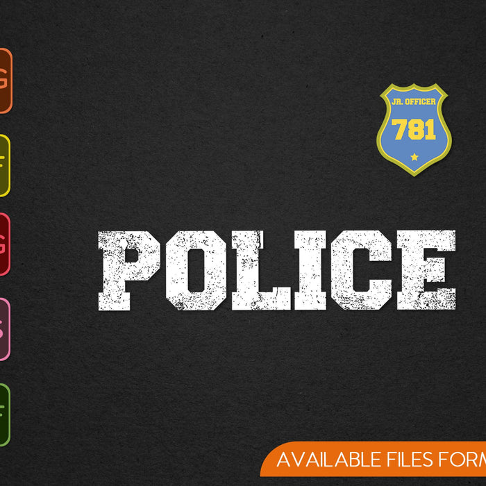 Police Officer Halloween for Costume Design SVG PNG Cutting Printable Files