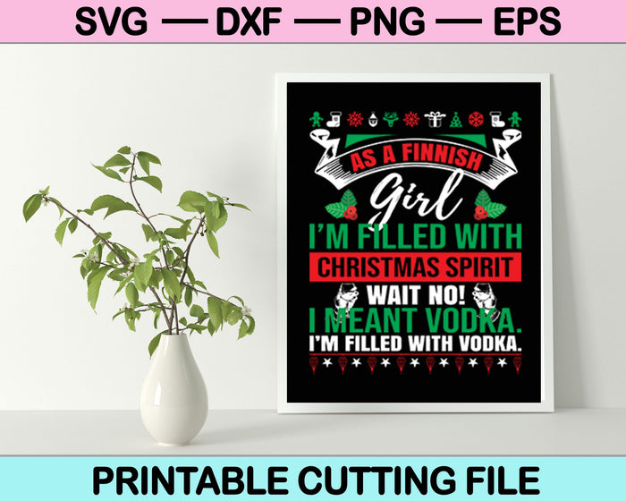 As A Finnish Girl Christmas SVG PNG Cutting Printable Files for T-Shirt