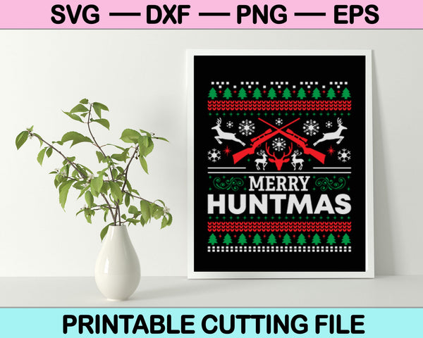 Feliz Huntmas Navidad SVG Archivos de corte Descarga instantánea 