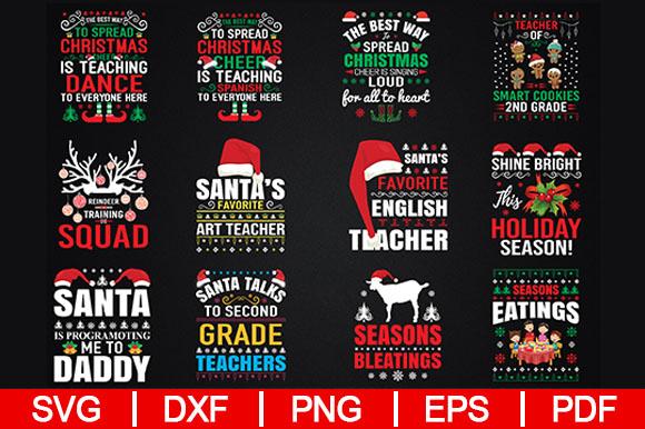 135 Christmas T-Shirt Design SVG PNG Cutting Printable Bundle Files