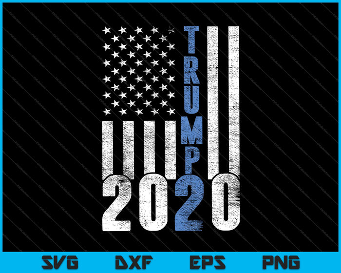 Pro Trump 2020 Delgada Línea Azul Bandera de EE.UU. LE Policía SVG PNG Cortar archivos imprimibles