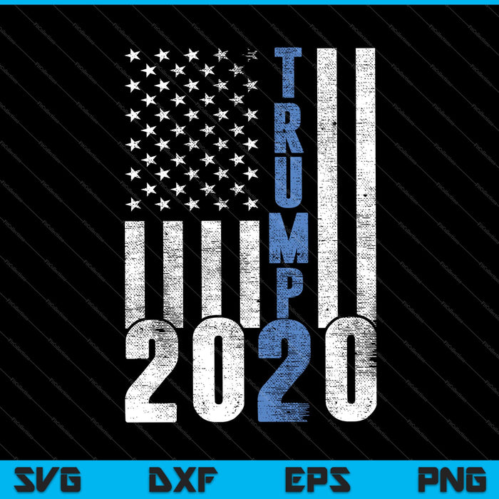 Pro Trump 2020 dunne blauwe lijn Amerikaanse vlag LE politie SVG PNG snijden afdrukbare bestanden