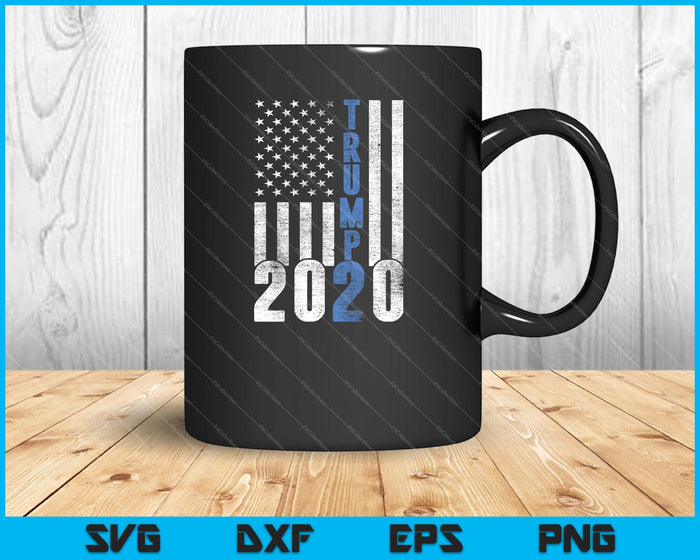 Pro Trump 2020 Delgada Línea Azul Bandera de EE.UU. LE Policía SVG PNG Cortar archivos imprimibles