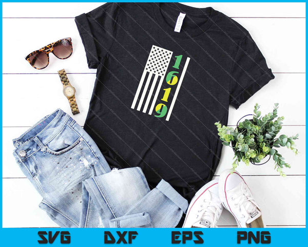 Proyecto 1619 Nuestros Ancestros Bandera Americana SVG PNG Cortando Archivos Imprimibles - on a t-shirt