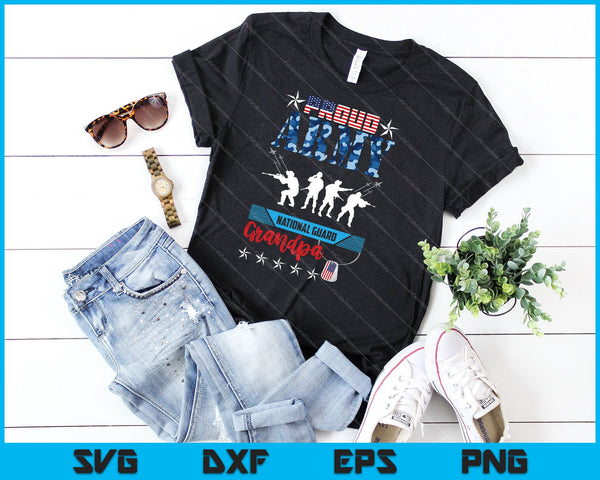 Proud Army National Guard Grandpa SVG PNG Cutting Printable Files - on a t-shirt