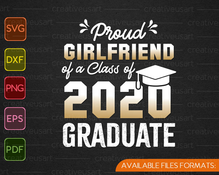 Trotse vriendin van de klas van 2023 Graduate SVG PNG snijden afdrukbare bestanden