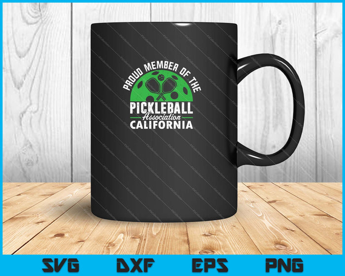 Trots lid van de California Picklleball Association SVG PNG snijden afdrukbare bestanden