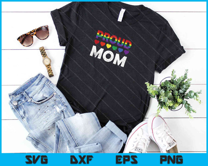 Proud Mom LGBT SVG PNG Cutting Printable Files