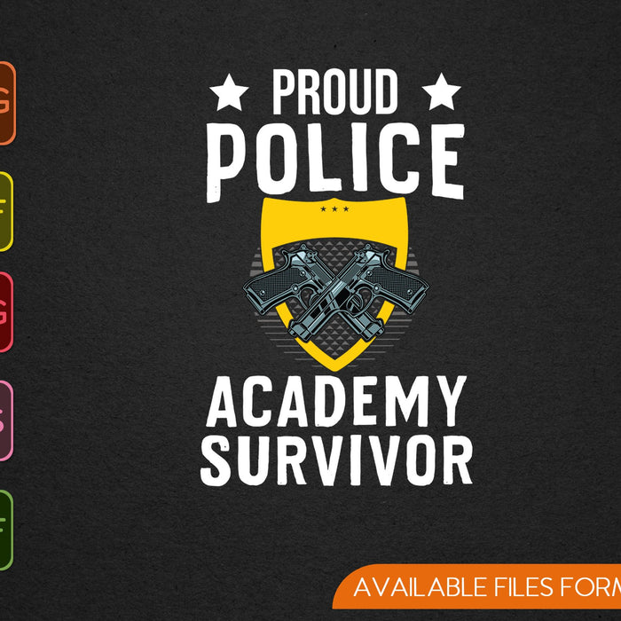 Orgulloso sobreviviente de la Academia de Policía 2020 Graduación SVG PNG Cortando archivos imprimibles