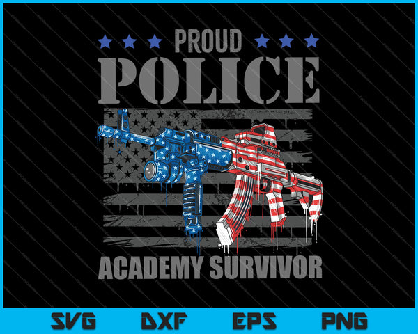 Orgulloso superviviente de la Academia de Policía Graduación divertida SVG PNG Cortando archivos imprimibles