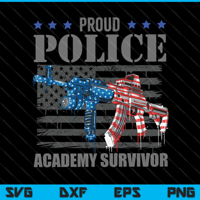 Orgulloso superviviente de la Academia de Policía Graduación divertida SVG PNG Cortando archivos imprimibles
