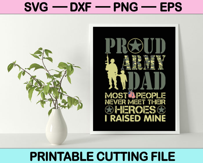 Orgulloso ejército papá SVG PNG archivos de corte digital