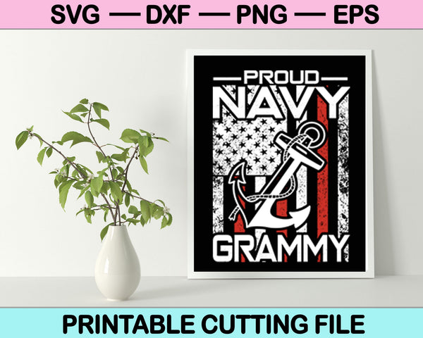 Trotse Marine Grammy SVG PNG snijden afdrukbare bestanden 