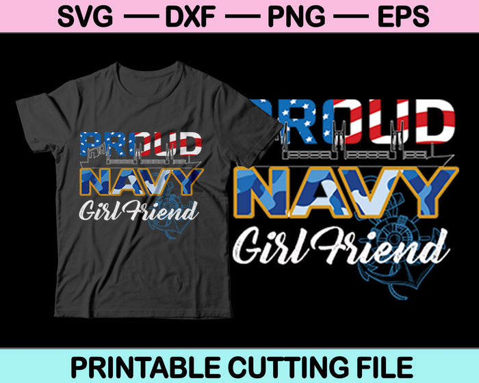 Trotse Marine meisje vriend SVG PNG snijden afdrukbare bestanden 