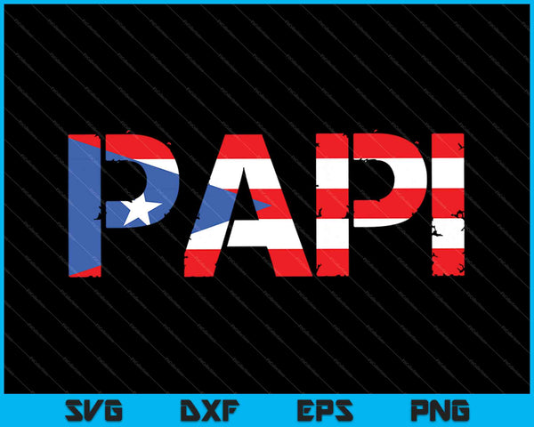 Bandera de Puerto Rico Día del Padre SVG PNG Cortando archivos imprimibles