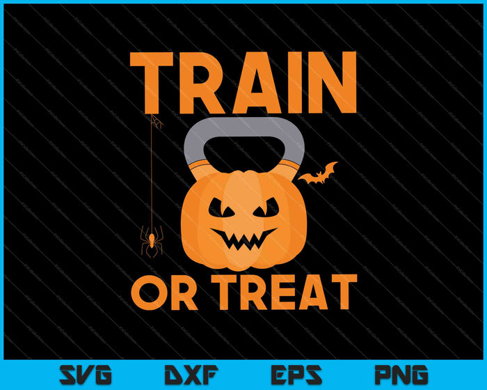 Pumpkin Kettlebell Halloween Trick Or Treat Gym SVG PNG Cutting Printable Files