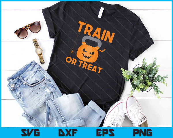 Pumpkin Kettlebell Halloween Trick Or Treat Gym SVG PNG Cutting Printable Files - on a t-shirt