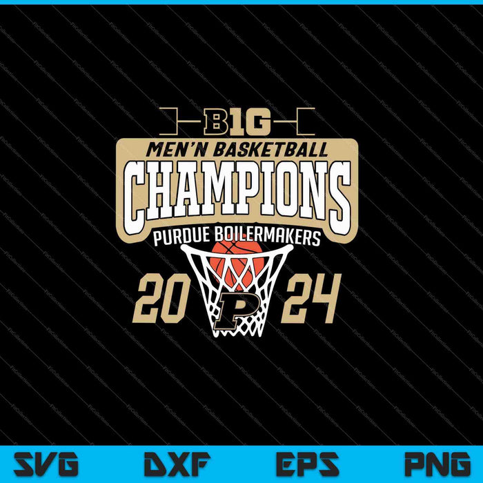 Purdue Boilermakers Big Ten Champs Heren basketbal 2024 SVG PNG snijden afdrukbare bestanden