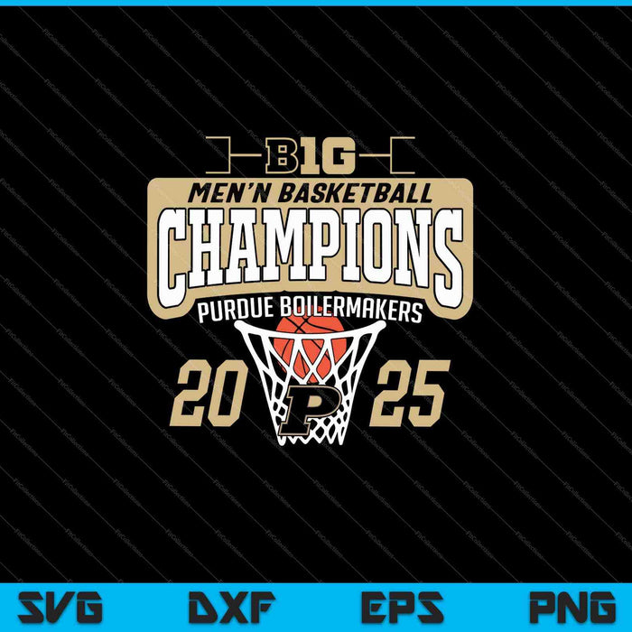 Purdue Boilermakers Big Ten Champs Heren basketbal 2025 SVG PNG snijden afdrukbare bestanden