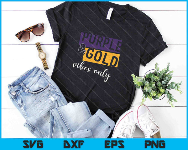 Purple & Gold Game Day Group SVG PNG Cutting Printable Files - on a t-shirt