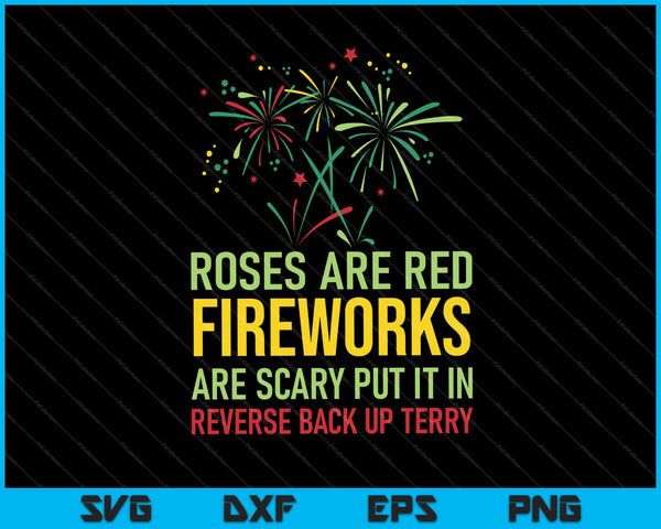 Ponlo al revés Copia de seguridad Terry Fireworks 4 de julio SVG PNG Cortando archivos imprimibles
