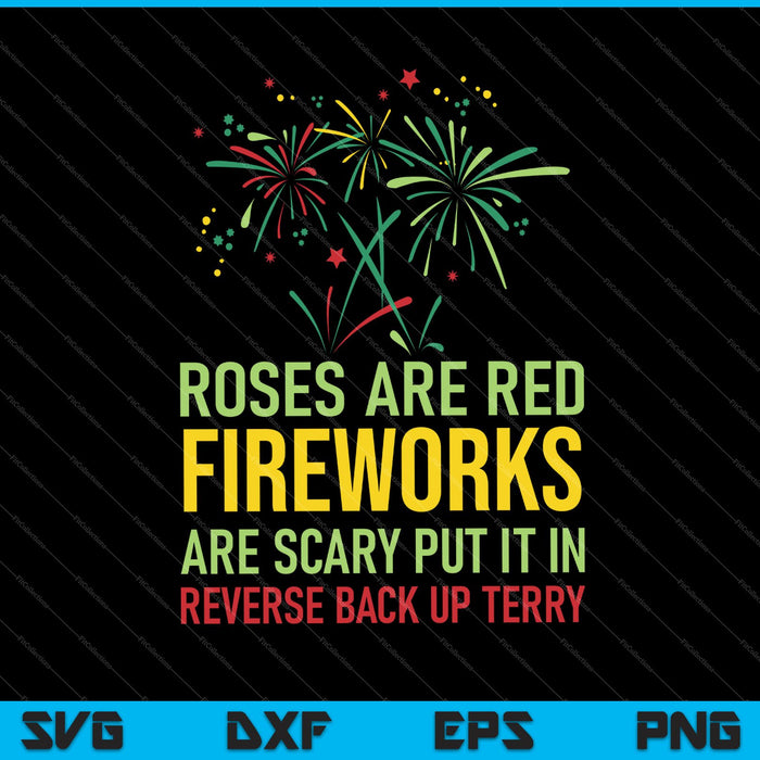 Ponlo al revés Copia de seguridad Terry Fireworks 4 de julio SVG PNG Cortando archivos imprimibles