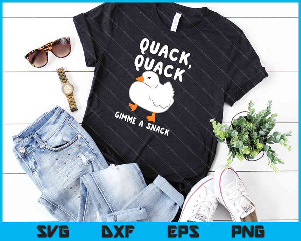 Kwak Kwak Geef me een snack SVG PNG snijden afdrukbare bestanden - on a t-shirt