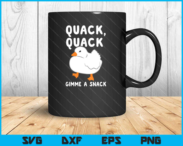 Quack Quack Dame un bocadillo SVG PNG Cortando archivos imprimibles