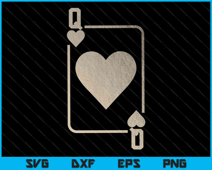 Reina de corazones jugando a las cartas disfraz de Halloween Glam SVG PNG cortando archivos imprimibles