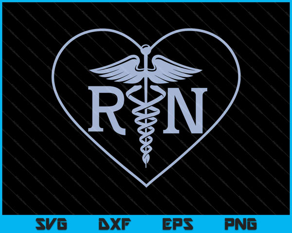 RN Enfermera Corazón SVG PNG Cortando Archivos Imprimibles 