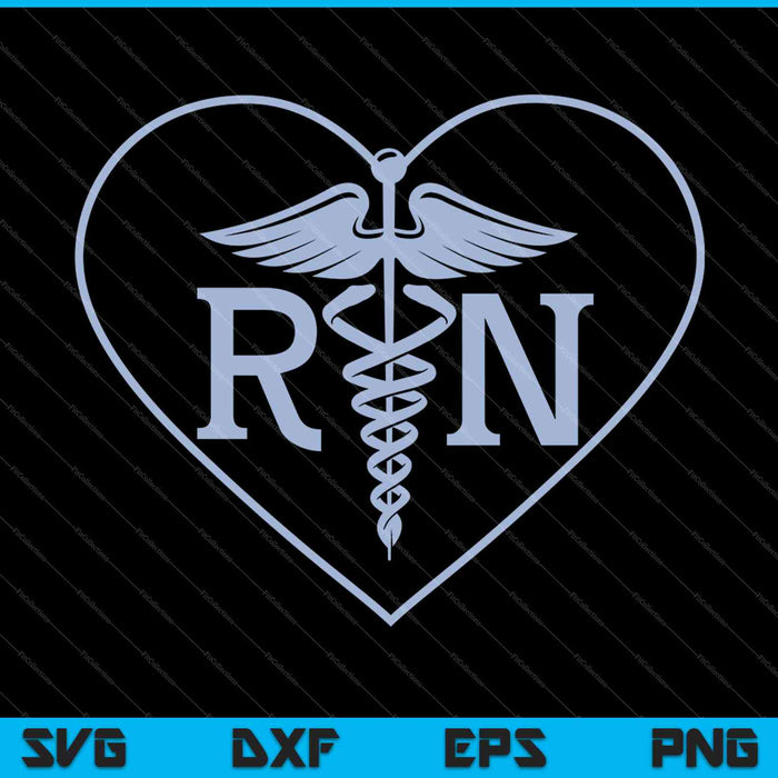 RN Nurse Heart SVG PNG Cutting Printable Files