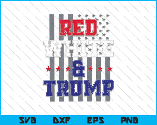 Rojo Blanco y Trump EE.UU. Bandera 2024 Elección SVG PNG Cortar archivos imprimibles
