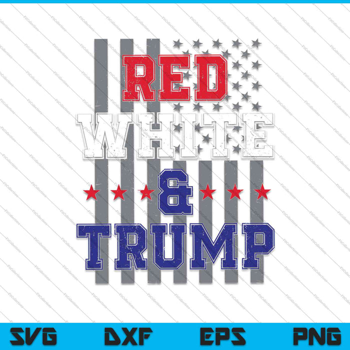 Rood Wit en Trump USA vlag 2024 verkiezing SVG PNG snijden afdrukbare bestanden