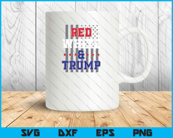Rojo Blanco y Trump EE.UU. Bandera 2024 Elección SVG PNG Cortar archivos imprimibles