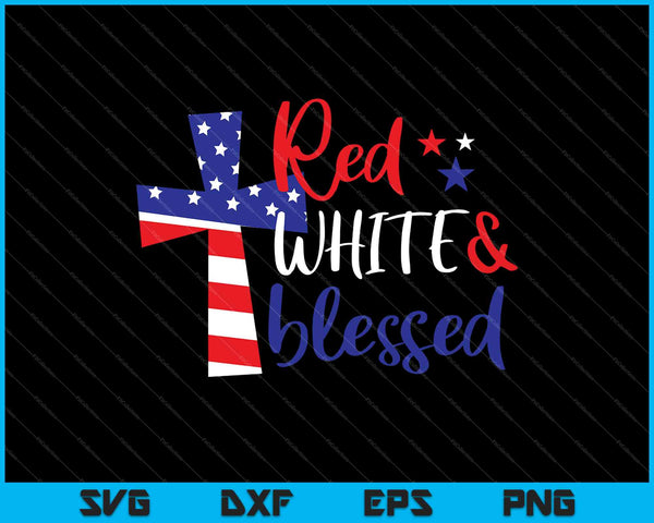Red White and Blessed SVG PNG Cutting Printable Files