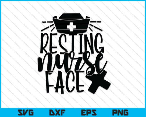 Resting Nurse Face SVG PNG Cutting Printable Files