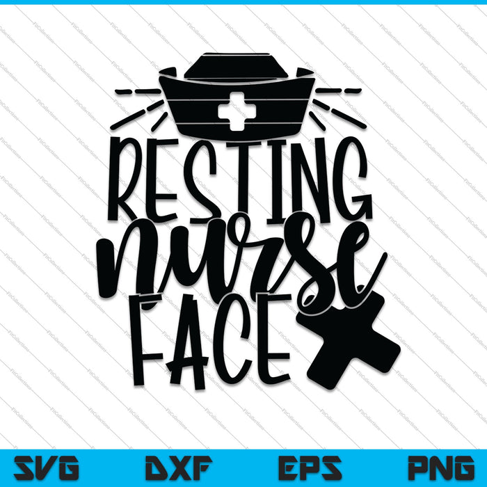 Resting Nurse Face SVG PNG Cutting Printable Files