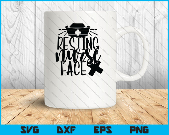 Resting Nurse Face SVG PNG Cutting Printable Files